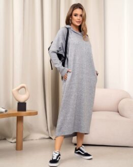 Фото вещи ISSA Plus Платье макси (14367_grey) Женское цвет - Серый материал - Комбинированный верх