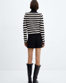 Фото вещи MANGO Flok Кардиган (MNO499) Женское цвет - Белый/чёрный материал - Акрил