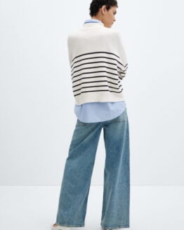 Фото вещи MANGO Rizoni Джемпер (MNO483) Женское цвет - Белый/синий материал - Вискоза