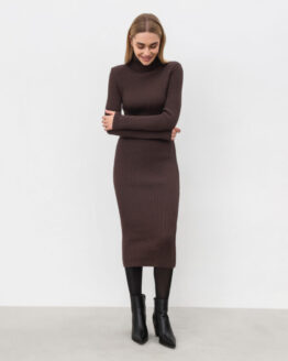 Фото вещи Romashka Валетрі Платье миди (201058102061) Женское цвет - Коричневый материал - Хлопок/акрил
