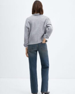 Фото вещи MANGO Miami Прямые джинсы (MNO475) Женское цвет - Синий материал - Хлопок