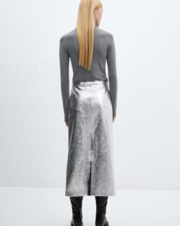 Фото вещи MANGO Silver2 Юбка миди (MNO494) Женское, цвет - Серебряный, материал - Вискоза