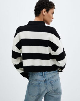 Фото вещи MANGO Dora Джемпер (MNO482) Женское цвет - Белый/чёрный материал - Вискоза