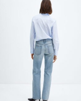 Фото вещи MANGO Miami Прямые джинсы (MNO477) Женское цвет - Светло-синий материал - Хлопок