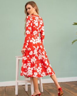 Фото вещи ISSA Plus Платье миди (13477A_red) Женское, цвет - Красный, материал - Полиэстер