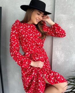 Фото вещи ISSA Plus Платье миди (13724_red) Женское, цвет - Красный, материал - Полиэстер