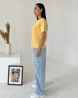 Фото вещи ISSA Plus Футболка (WN20-421_yellow) Женское, цвет - Жёлтый, материал - Хлопок/вискоза