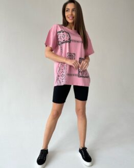 Фото вещи ISSA Plus Футболка (WN20-427_pink) Женское, цвет - Розовый, материал - Хлопок/вискоза