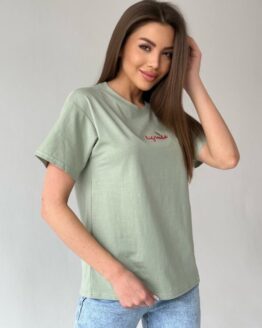 Фото вещи ISSA Plus Футболка (WN20-421_olive) Женское, цвет - Оливковый, материал - Хлопок/вискоза