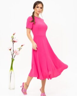 Фото вещи ISSA Plus Платье миди (13892_crimson) Женское, цвет - Малиновый, материал - Полиэстер