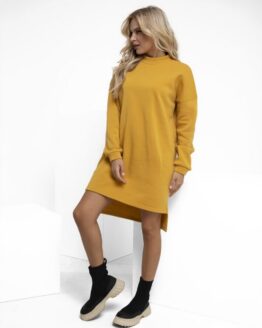 Фото вещи ISSA Plus Платье мини (12221_mustard) Женское цвет - Горчичный материал - Полиэстер