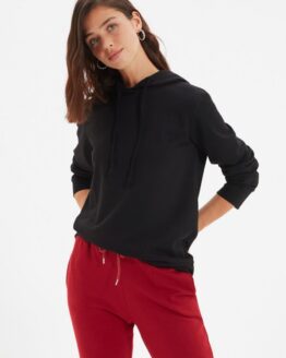 Фото вещи Trendyol Худи (TRL4397) Женское цвет - Чёрный материал - Хлопок