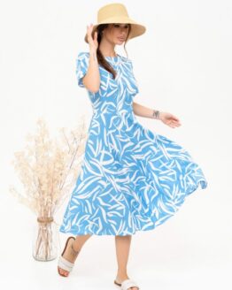 Фото вещи ISSA Plus Платье миди (13891_blue) Женское, цвет - Голубой, материал - Полиэстер