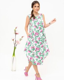 Фото вещи ISSA Plus Сарафан (13914_whitepink) Женское, цвет - Белый, материал - Хлопок