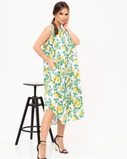 Фото вещи ISSA Plus Сарафан (13914_whiteyellow) Женское, цвет - Белый, материал - Хлопок