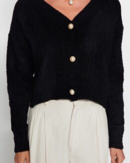 Фото вещи Trendyol Кардиган (TRL4419) Женское цвет - Чёрный материал - Акрил