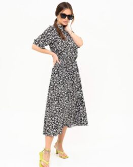 Фото вещи ISSA Plus Платье миди (13910_black) Женское, цвет - Чёрный, материал - Полиэстер