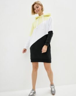 Фото вещи ISSA Plus Платье мини (SA-60_blackyellow) Женское, цвет - Чёрный, материал - Хлопок