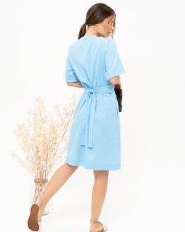 Фото вещи ISSA Plus Платье мини (13901_blue) Женское, цвет - Голубой, материал - Лён