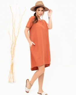 Фото вещи ISSA Plus Платье мини (13908_terracotta) Женское, цвет - Терракотовый, материал - Полиэстер