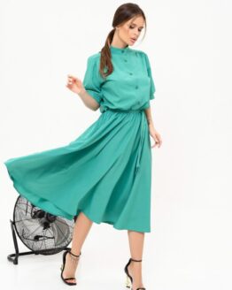 Фото вещи ISSA Plus Платье миди (13909_green) Женское, цвет - Зелёный, материал - Полиэстер