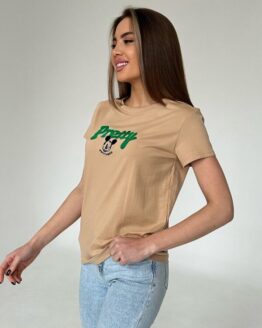 Фото вещи ISSA Plus Футболка (WN20-449_beige) Женское, цвет - Бежевый, материал - Хлопок/вискоза