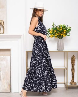 Фото вещи ISSA Plus Платье макси (SA-465_darkblue) Женское, цвет - Синий, материал - Полиэстер