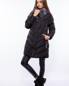 Фото вещи Женская удлиненная куртка 120PSKL9610 (Темно-синий)(XL)