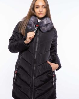 Фото вещи Женская удлиненная куртка 120PSKL9610 (Темно-синий)(XL)