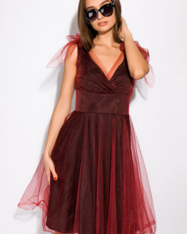 Фото вещи Фатиновое платье 136P618 (Черно-бордовый)(XL)