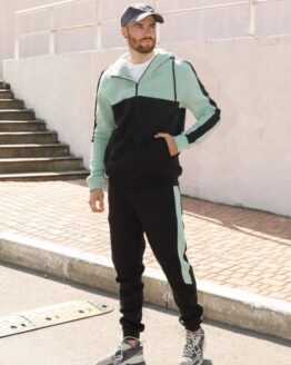 Фото вещи ISSA Plus Спортивный костюм (GN-442_blackolive) Мужское, цвет - Зелёный, материал - Текстиль