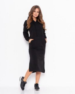 Фото вещи ISSA Plus Платье миди (11104_black) Женское, цвет - Чёрный, материал - Полиэстер