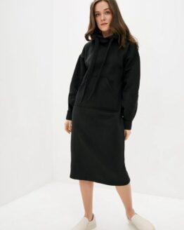 Фото вещи ISSA Plus Платье миди (12974_black) Женское, цвет - Чёрный, материал - Хлопок