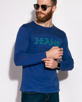 Фото вещи Стильный лонгслив 147P007 (Джинс)(M)