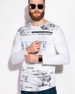 Фото вещи Лонгслив с текстовым принтом 147P002 (Белый)(XXL)