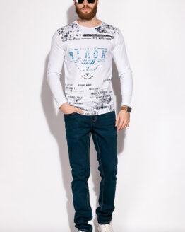 Фото вещи Лонгслив с текстовым принтом 147P002 (Белый)(XXL)