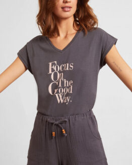 Фото вещи Женская серая футболка DALIA Серый M Etam 6525993