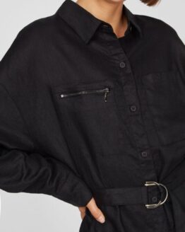 Фото вещи Женское черное льняное платье Черный XS PRPY PWWVDRUA 0008