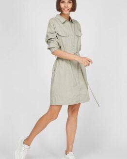 Фото вещи Женское серое льняное платье WWDRE 008 Серый M PRPY PWWVDRUA 0005