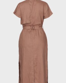 Фото вещи Женское коричневое льняное платье Коричневый S PRPY PWWVDRUA 0007