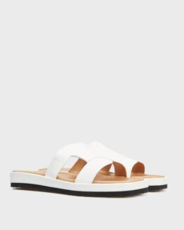 Фото вещи Женские белые кожаные слайдеры Белый 38 Respect 37021.011-100 BEYAZ