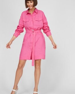 Фото вещи Женское розовое льняное платье WWDRE 008 Розовый S PRPY PWWVDRUA 0005