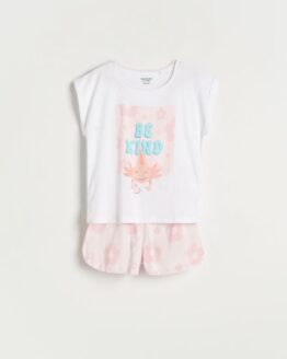 Фото вещи Reserved - Піжамний комплект із двох предметів із принтом - пастельний рожевий - 0532U-03X