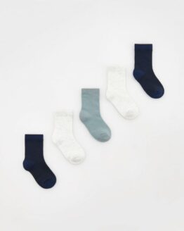 Фото вещи Reserved - Шкарпетки з високим вмістом бавовни, 5 пар - темно-бірюзовий - 056AI-69X