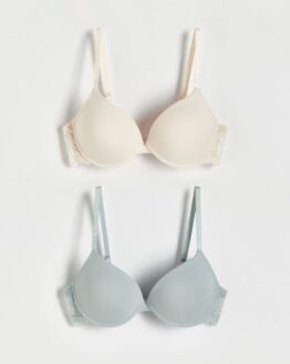 Фото вещи Reserved - Бавовняний бюстгальтер пуш-ап, 2 шт. - блідо-блакитний - 1137Y-05X
