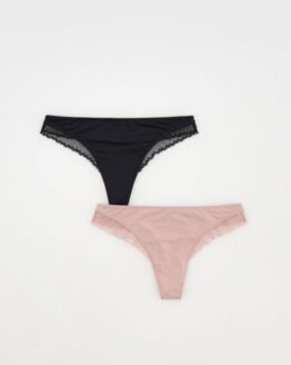 Фото вещи Reserved - Труси-танга, 2 штук - чорний - 1431Y-99X