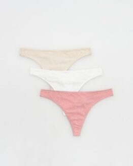 Фото вещи Reserved - Бавовняні трусики-танга, 3 штук - нюдовий - 1474Y-02X