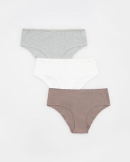 Фото вещи Reserved - Бавовняні трусики, 3 штук - кремовий - 1490Y-01X