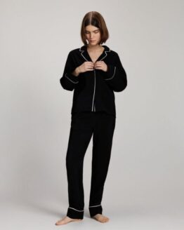 Фото вещи Reserved - Піжамний комплект із двох предметів із віскози - чорний - 1699Y-99X